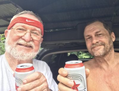 1:This was taken when we hared in Dewandaru for the Christmas run. 
2: Doing his religious duty, baptizing Hengky, who shall be known as “Forest Dump”.